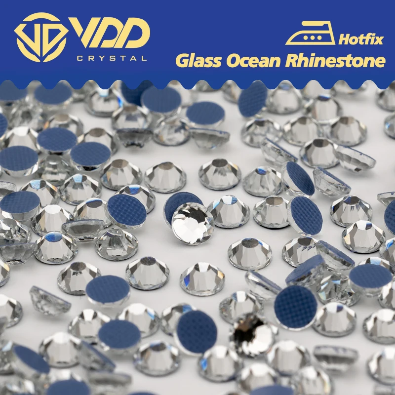 VDD 001 Crystal SS6-SS30 Hot-Fix Glass Crystal Rhinestones Flatback Iron On Stones For DIY Fabric Clothes Garment Decoration