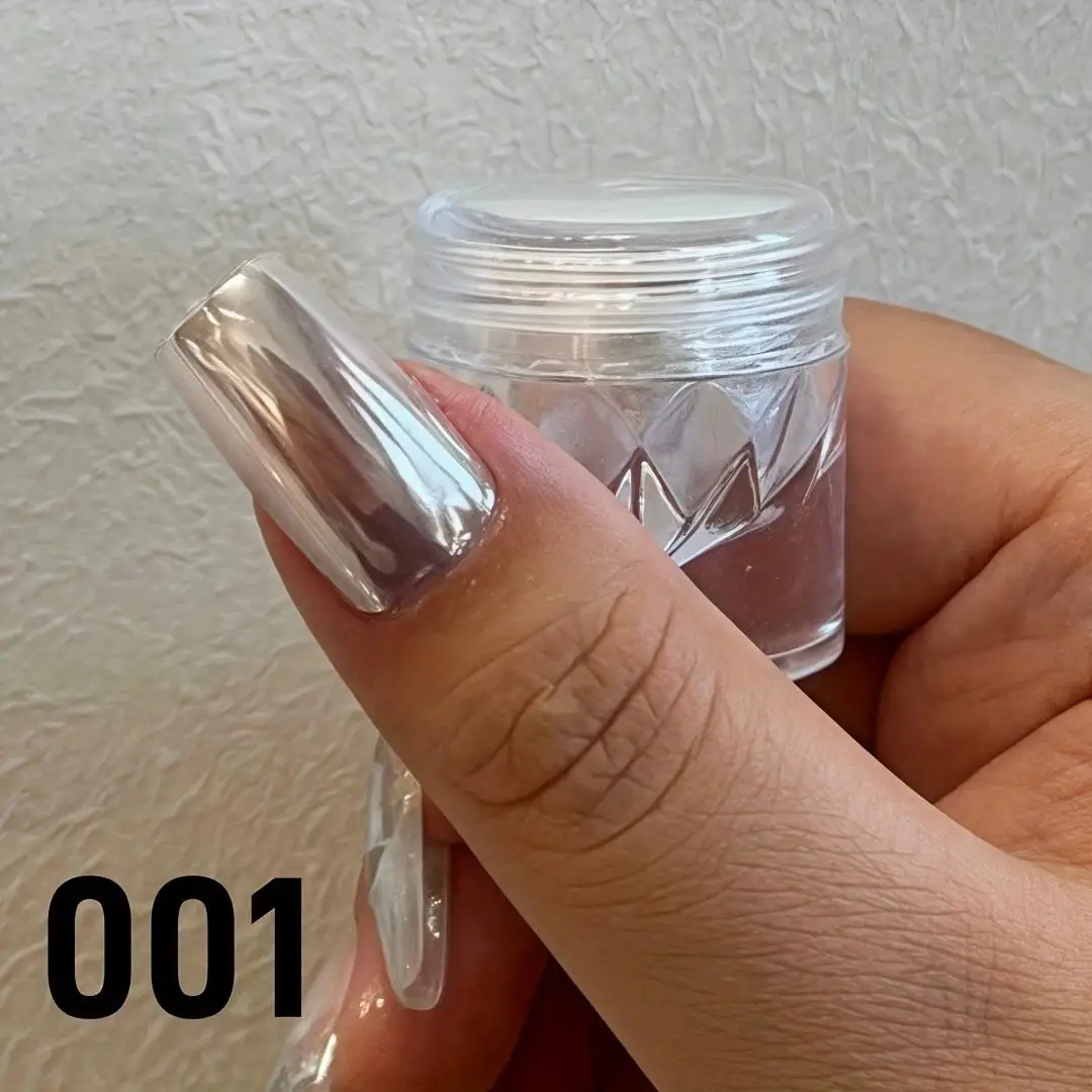 1pc Chrome Nagelpoeder Ijs Transparant Aurora Hoogglans Parel Regenboog Kleur Poeder Metaal Pigment Nail Art Creatie