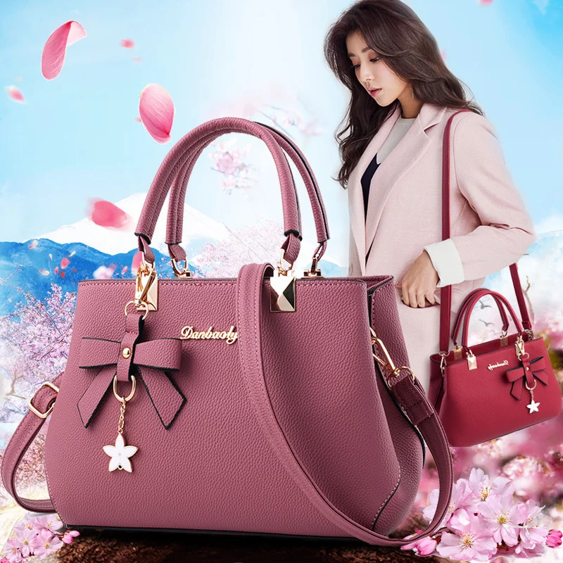 Women Shoulder Bag Hand Pu Leather handbags Large-capacity Women's Versatile Fashion Butterfly Wedding Big One Messenger Hand