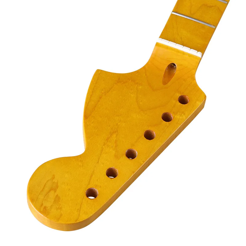 

DIY accessories for modifying an electric guitar neck with 22fret and a bright yellow guitar neck made of maple