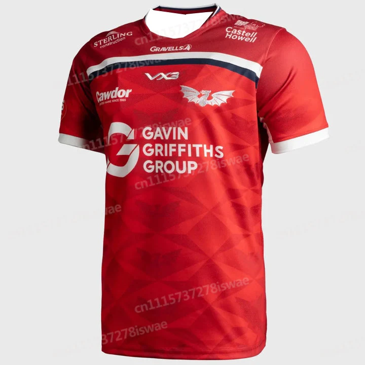 Neues Llanelli Scarlets 3D-Druck Heim-Rugby-Trikot Herren Y2K T-Shirt Oversize Geeignet für Alltags- und Trainingskleidung Mode – Detail 7