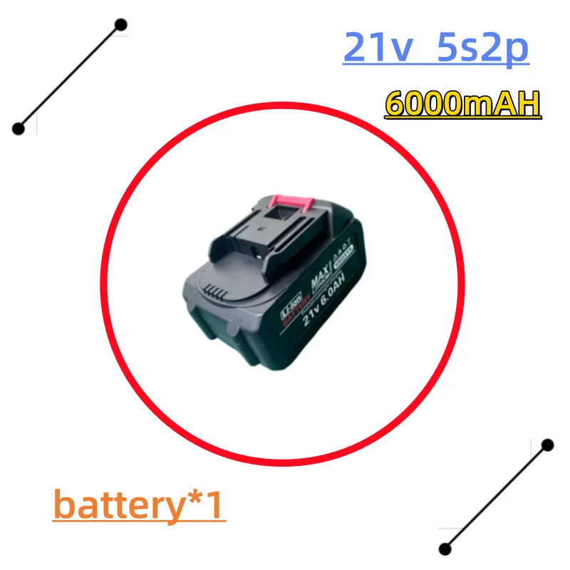 for Makita 21V 6.0Ah Smart Battery 5S2P Li-ion Pack 2H Fast Charging Overheat Protection for Power Tools Drills Safety Certified