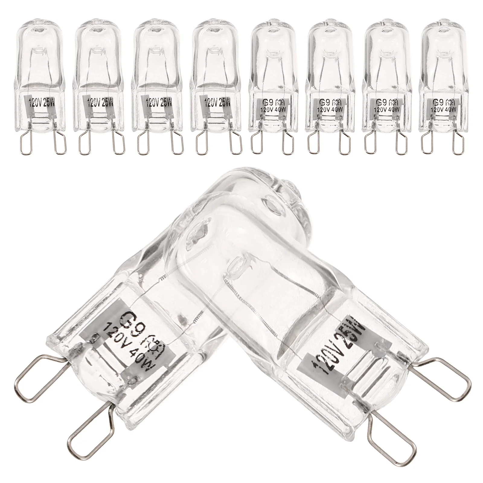 

10Pcs 25W 40W G9 120V Heat-Resistant Halogen Oven Lamp Bulb for Household Jewelry Display Oven Lamp Heat-Resistant Bulb