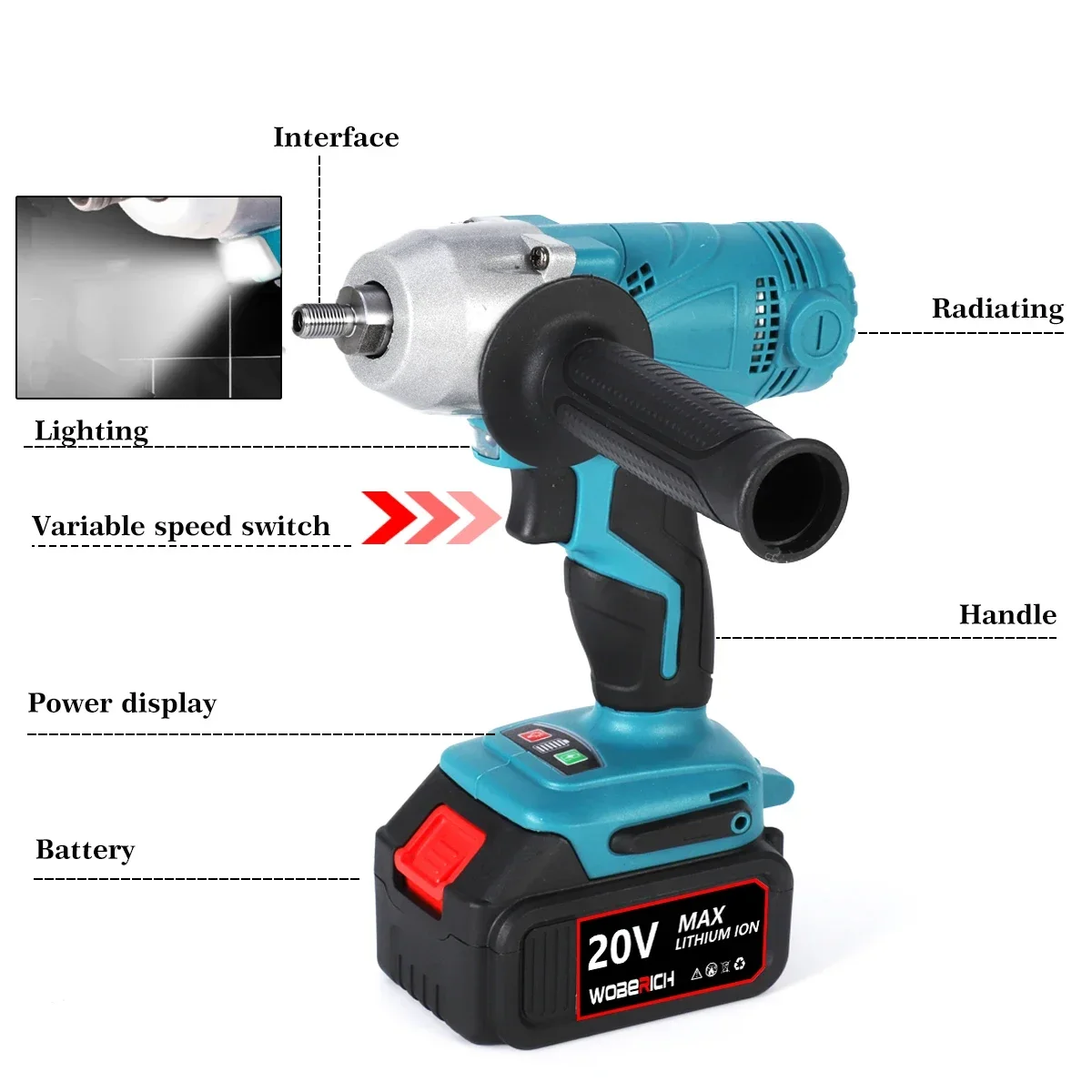 Cordless Electric Car Polisher Machine Electric Drill Impact Drill Auto Polishing Machine Sanding Waxing Tools For Makita 18V