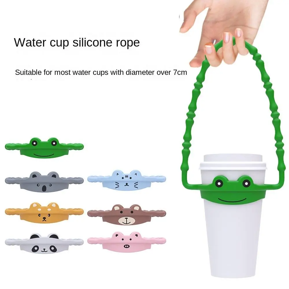 Soft Water Bottle Sling Holder Animal Expressions Silicone Water Cup Silicone Strap Water Bottle Accessories for 8-40oz