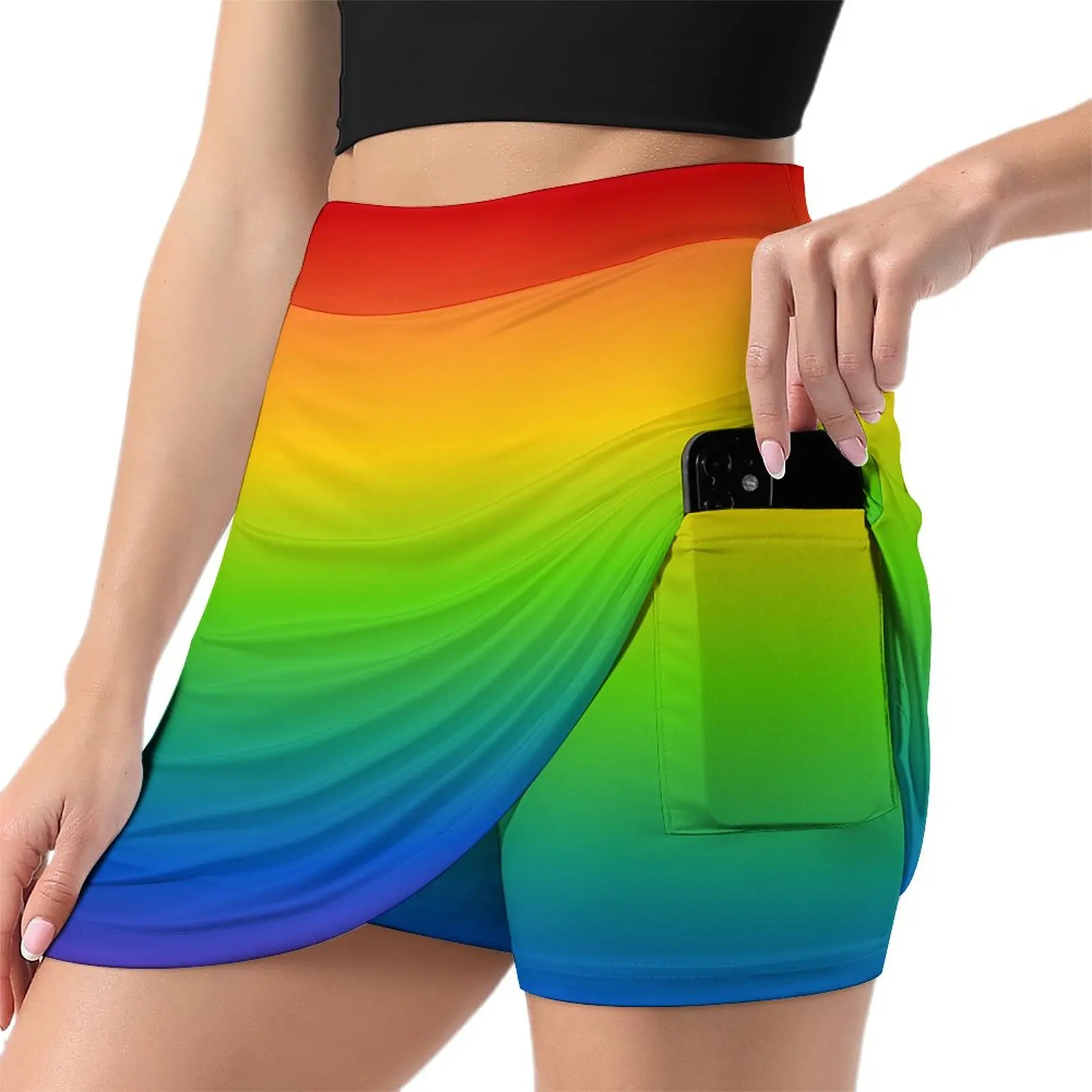 Vibrant Rainbow Ombre Gradient Light Proof Trouser Skirt new in dresses dress