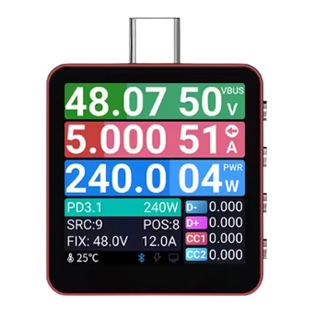 Digital USB Charging for Power Analyzer C2 for Pro Real Time Voltage Current Power Monitoring for Phones Power Banks Chargers