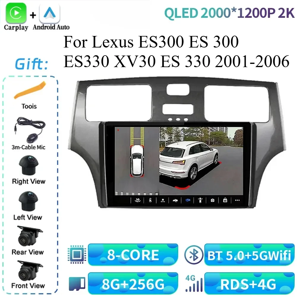 

Car Radio For Lexus ES300 ES 300 ES330 XV30 ES 330 2001-2006 Multimedia Video Player Navigation 4G GPS Wireless Carplay Screen