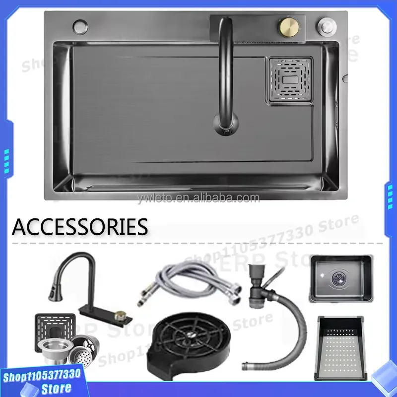 Handmade Stainless Steel Kitchen Sink Bowl Nano Scratch Resistant Above Counter Basin New Hot Sale Modern Design for Home New