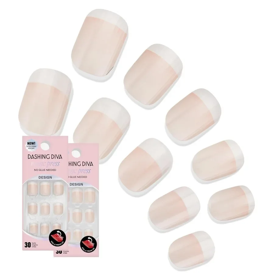 

Magic Press Nail Bundle Французская коллекция Square Press On Nails для дневных и ночных мероприятий и вечеринок в честь встречи выпускников Стойкий гель