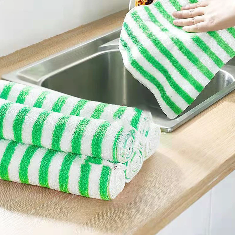 New High-quality Bamboo Fiber Cloth For Kitchen Cleaning Carpeting Home Use Non Porous Oil Absorption Lazy Cleaning Towels