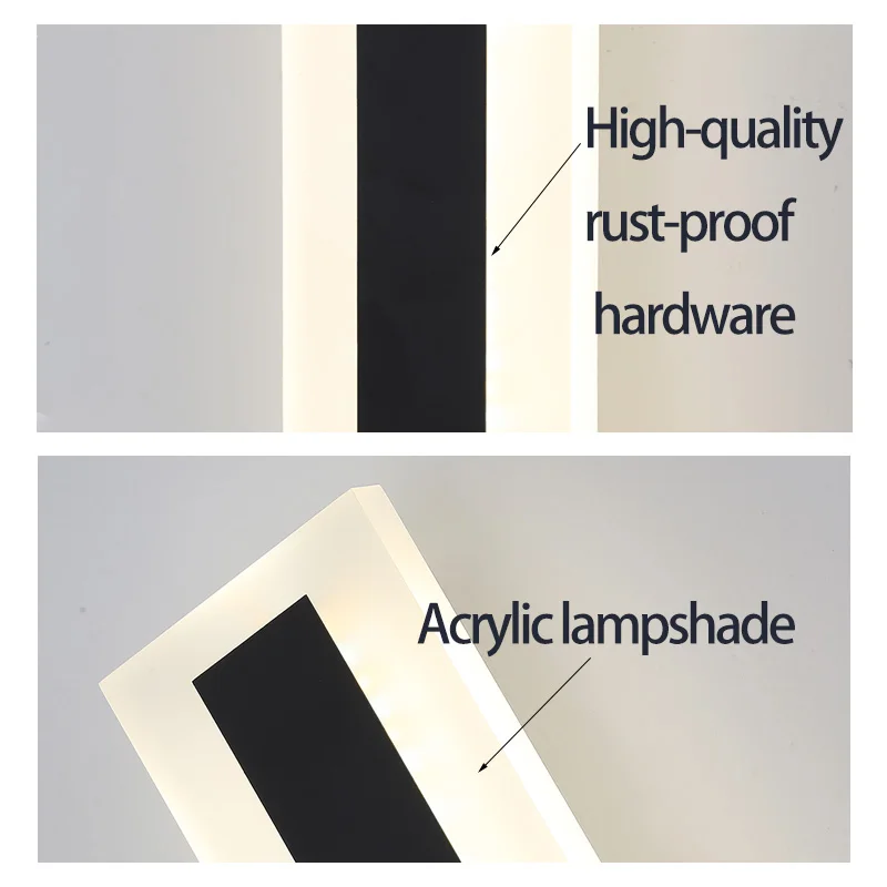 Modern minimalist LED strip outdoor waterproof wall lamp, suitable for courtyard, villa, garden, pillar, fence wall washing lamp
