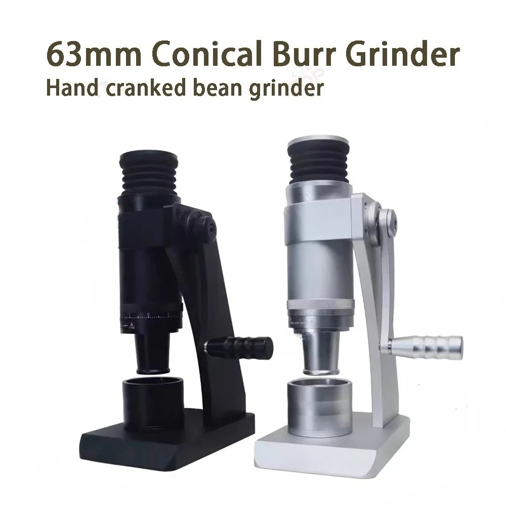 Hand Cranked 63mm Coffee Grinder Ghost Conical Burr Grindier For Turkish Coffee Espresso Mocha External Adjustment Dial
