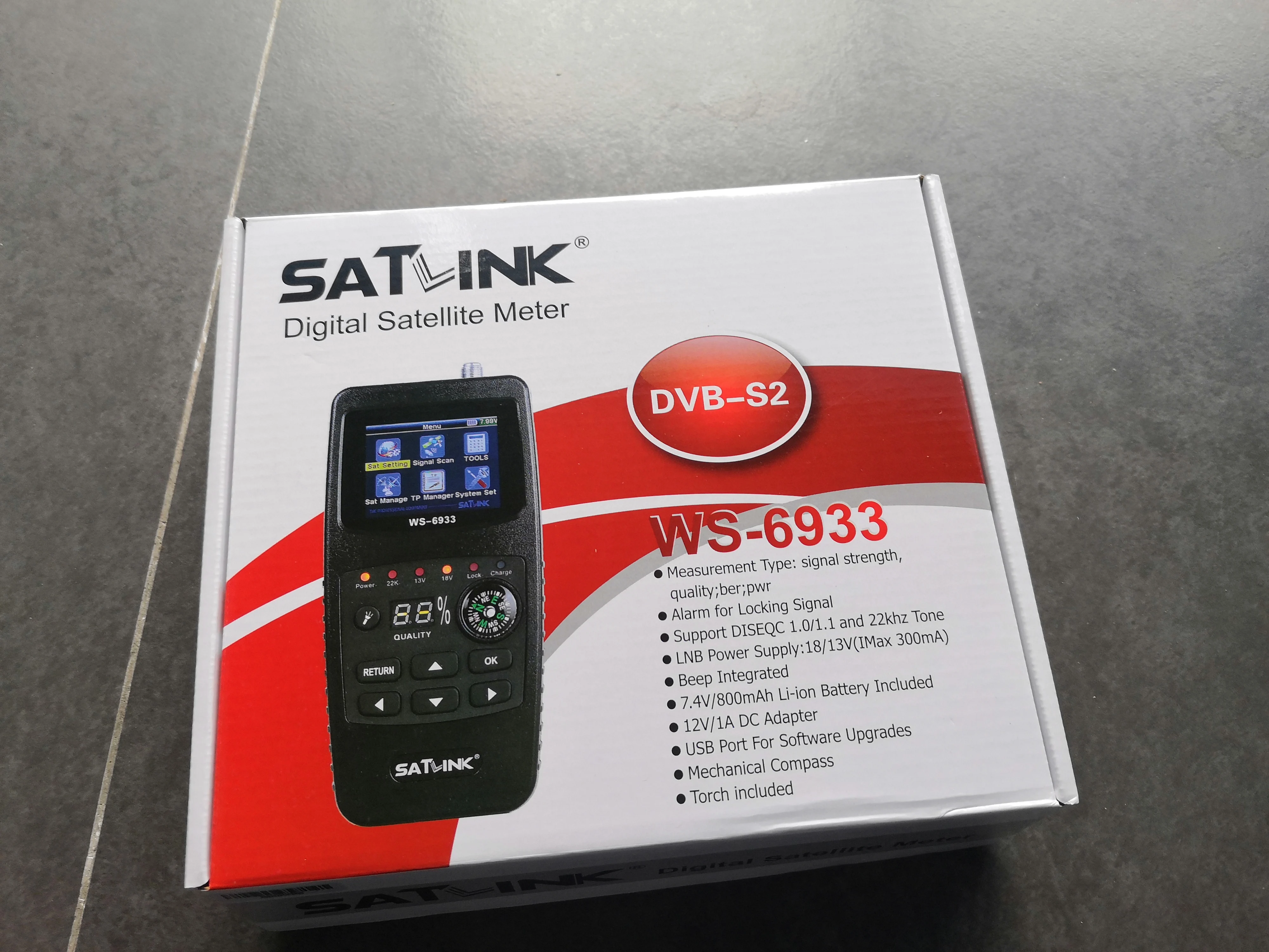 DVB-S2 FTA C&KU диапазон цифровой спутниковый искатель с 2,1-дюймовым ЖК-дисплеем WS6933 Satlink WS-6933