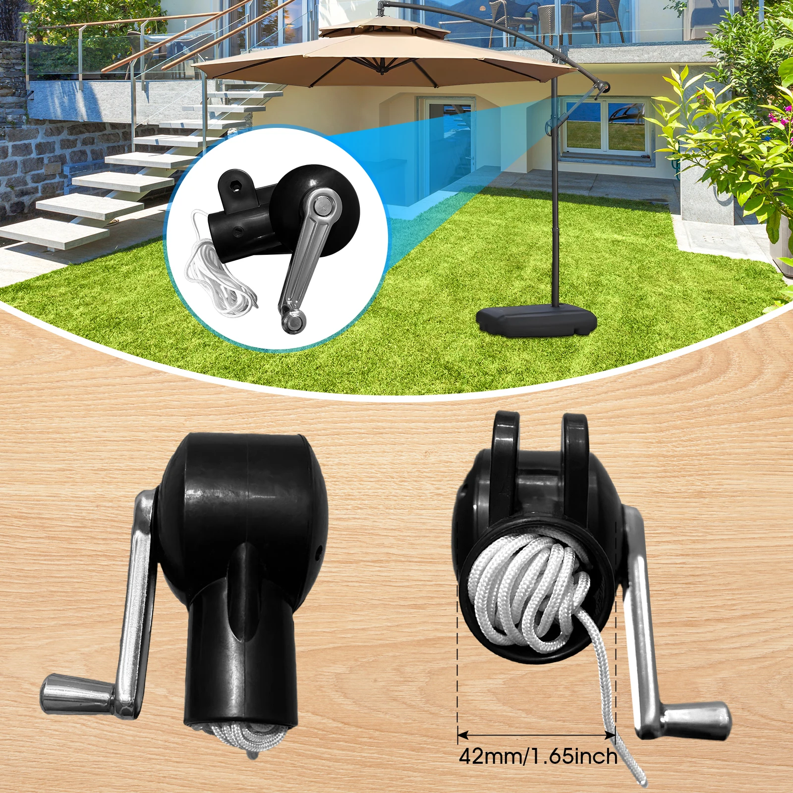 Patio Umbrella Accessories Crank Handle Assembly Umbrella Replacement Parts Sunshade Parts Replace for Picnic Courtyard Outdoor