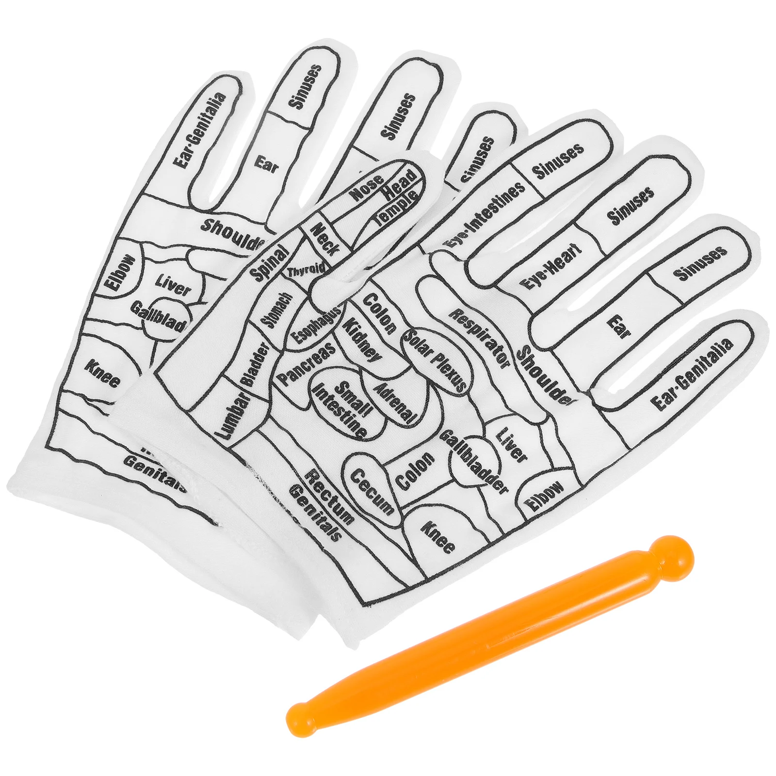 

1 комплект массажных перчаток, инструменты для акупрессуры, рефлексологии для снятия рук и пальцев, терапевтический массажер для рук с узором акупунктурных точек