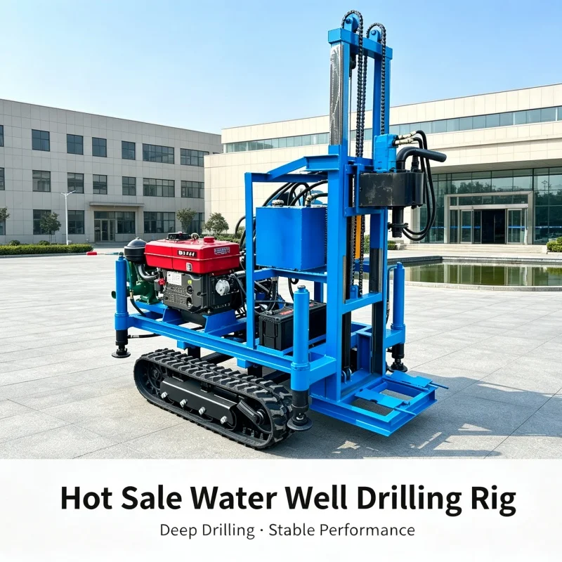 Customized 22‑25 HP Mobile Crawler Water Well Drilling Rig, Small Diesel Hydraulic Agricultural Well Drilling Machine