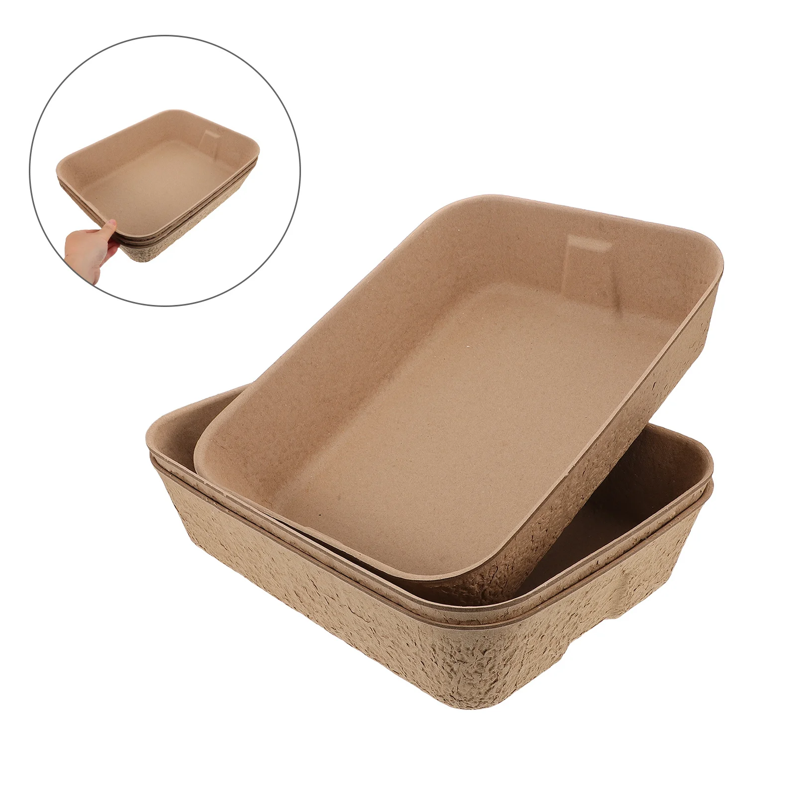 

3Pcs Paper Cat Litter Box Large Open Design Splash Proof Portable Travel Pet Toilet Tray Kitten Hamster Bunny Pulp Litter Tray