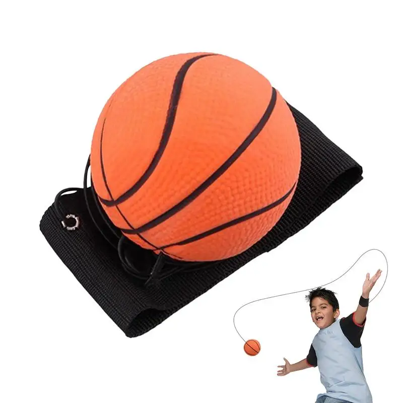 1pcs Wrist Return Ball Portable High Elasticity Tear-Resistant Football Shape Bouncy Ball Wristband Toy Indoor Supplies for kids