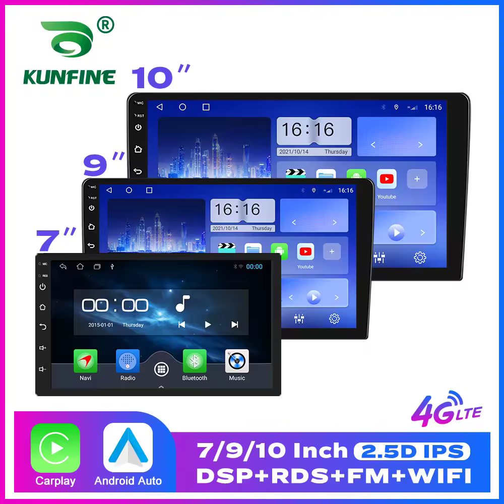 2 רכב רדיו קארפליי אנדרואיד אוטומטי 7 9 10 אינץ 4g 64 נגן מולטימדיה אוניברסלי dp am rds p am rds ahd gps wifi אוטומטי רדיו