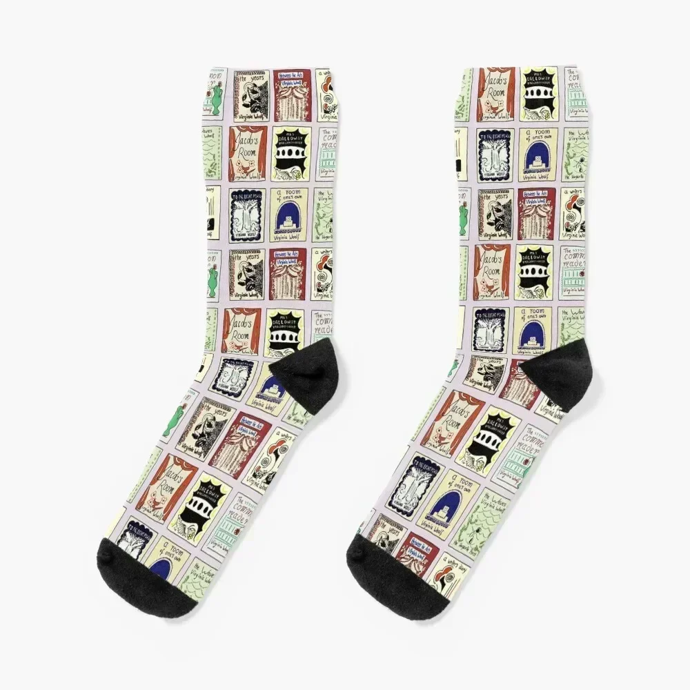 Virginia Woolf Book Covers Socks cool summer bright garter winter gifts Socks For Women Men's