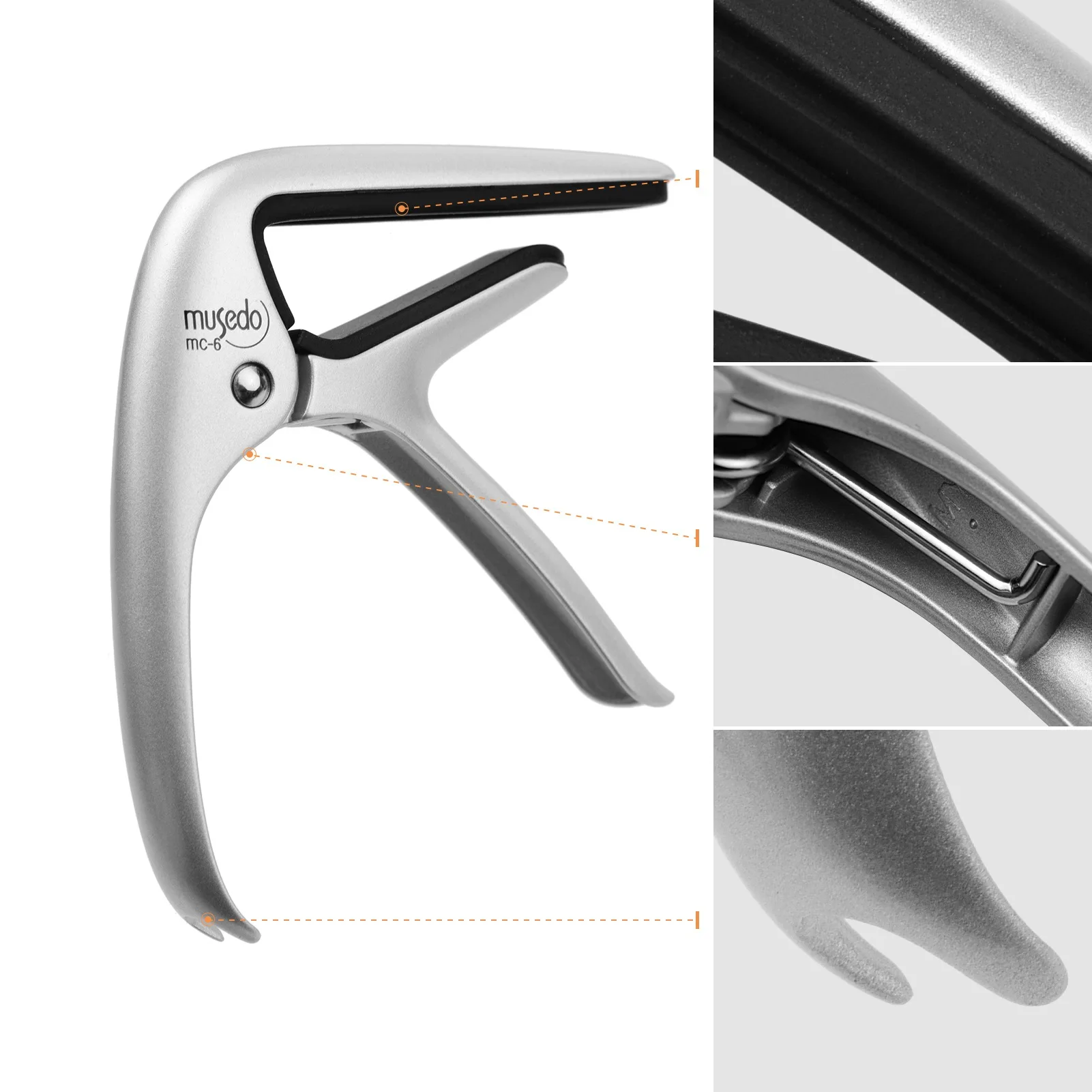 Musedo MC-6 Acoustic Guitar Capo Quick Change Aluminum Alloy with Integrate Bridge Pin Puller for Classical Guitar Accessories view 6