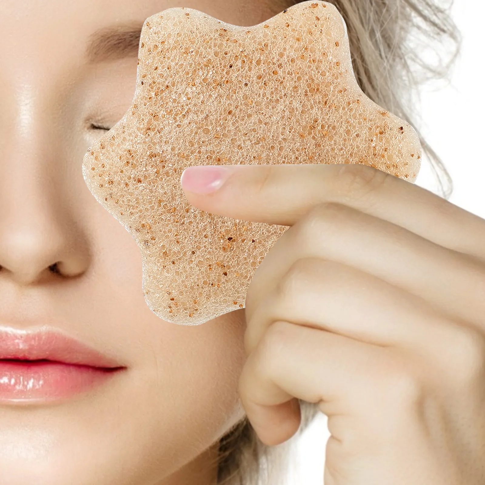 

Набор из 3 спонжей для очищения лица, натуральные волокнистые губки для снятия макияжа и глубокого очищения пор, бежевые