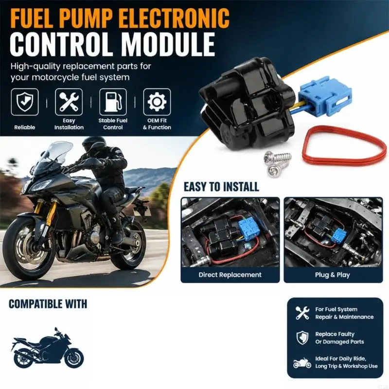 M76E Motorrad-Kraftstoffpumpen-Steuermodul mit zwei sichtbaren angeschlossenen Leitungen für K1600GTL – Detail 5