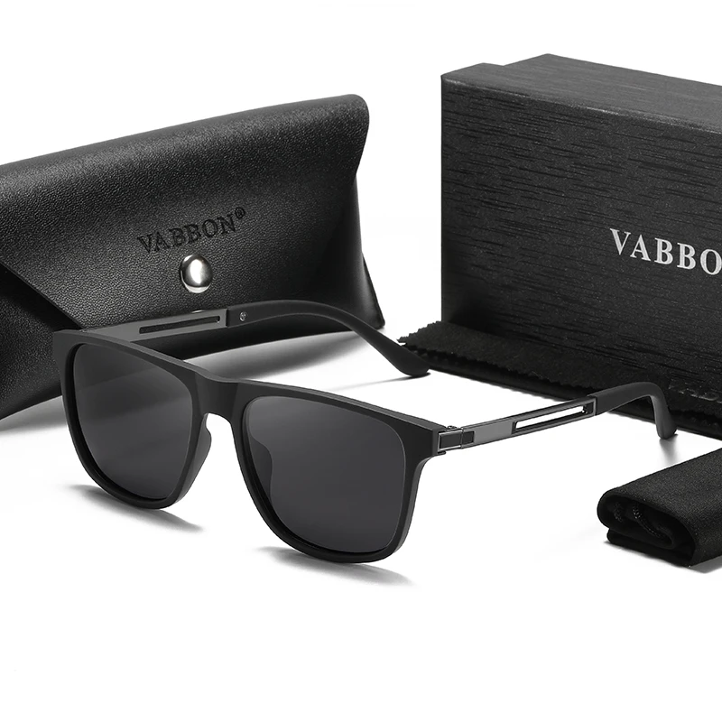Vabbon نظارات شمسية بإطار مربع جديد مستقطبة واقية من الشمس للرجال نظارات شمسية عصرية خارجية مضادة للأشعة فوق البنفسجية للقيادة وصيد الأسماك، هدية راقية 1106