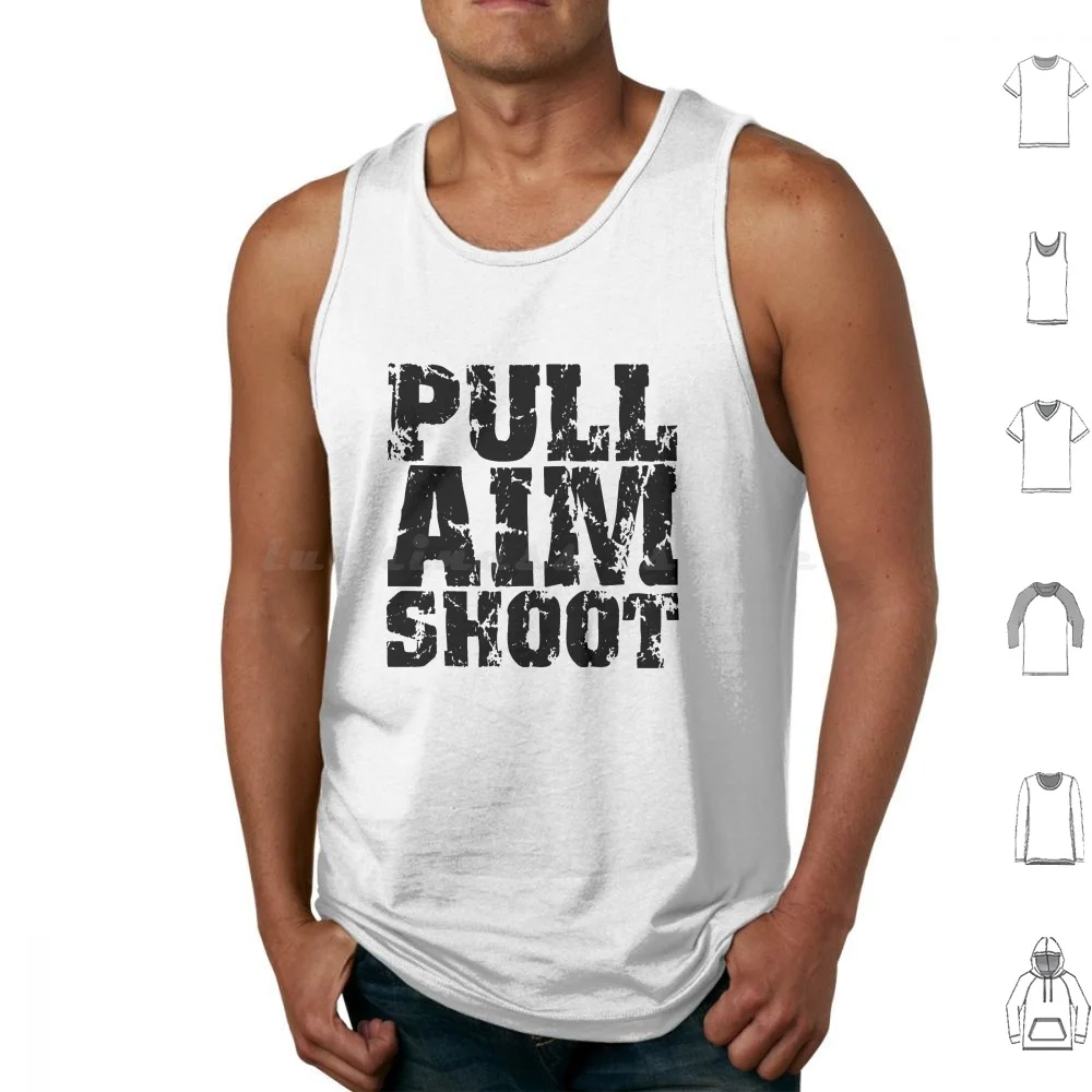 Skeet Shooting Tank Tops Print Cotton Clay Pigeon Shooting Throwing Discs Skeet Shooting Shooting Target Skeet Idea