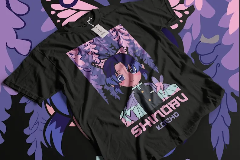 Shinobu Kocho T-Shirt Demon Slayer Kimetsu No Yaiba Design Anime Gift Tee All Size