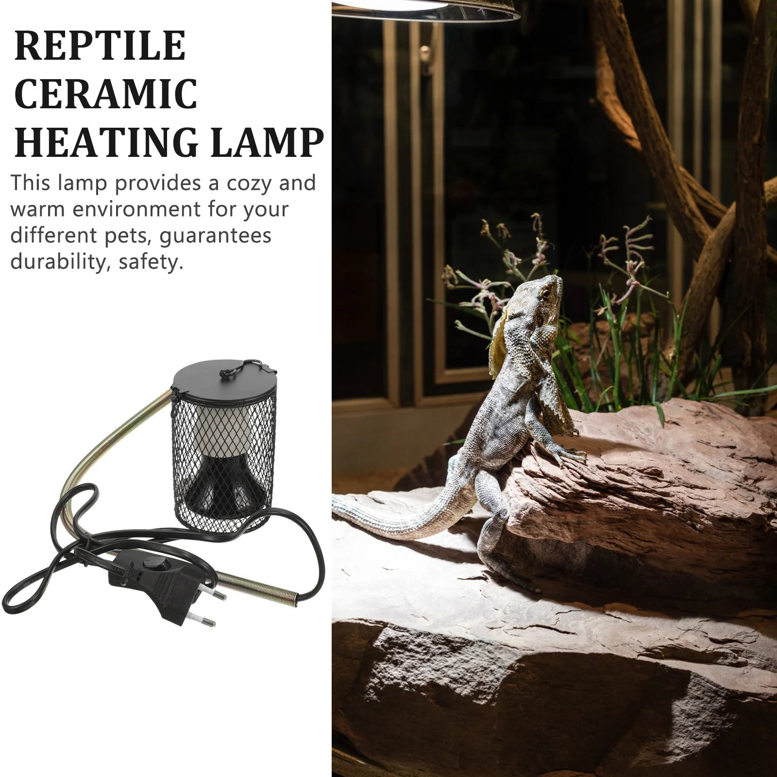 Heater Lamp Grille Reptile Bulbs Bird Cage Cover Replaceable Metal Supplies Heating Animal