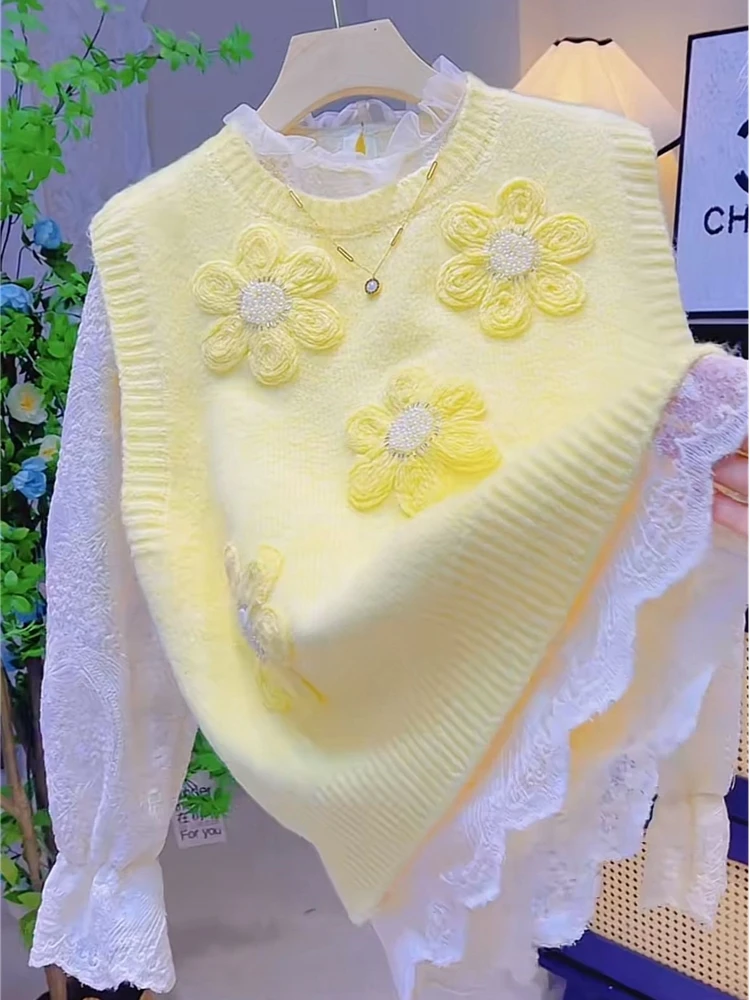 

Women's Gentle Sle Floral Embroidery Heavy Work Svel Vest Spring Autumn Faionable Versatile Inner Wear ort Length...