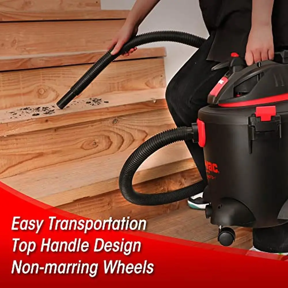 5 Gallon Wet Dry Shop Vac Portable Vacuum Cleaner Strong Suction with Attachments Home Garage Cleaning