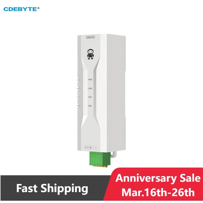 RS485 to Ethernet Serial Server CDEBYTE NA111-M DC 8～28V RS485 RJ45 TCP/UDP MQTT Small Size Modbus Industrial Grade AT Command