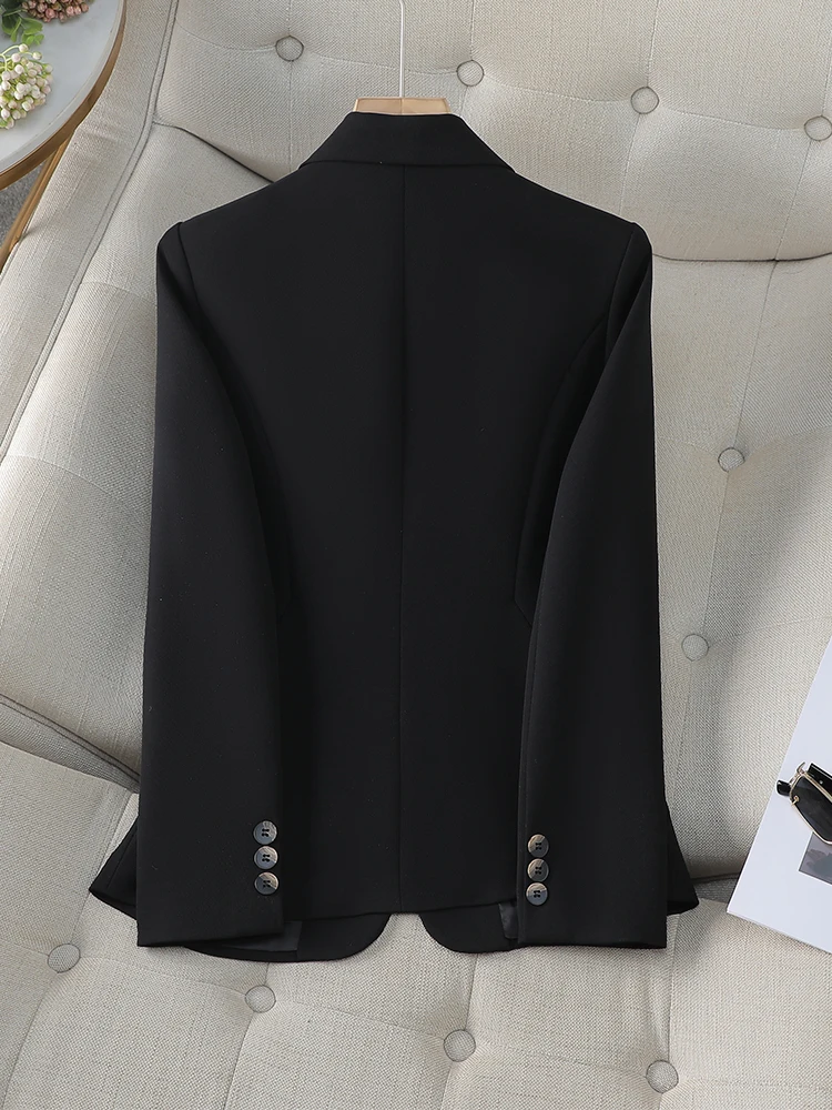 New Arrival Women Formal Blazer Ladies Beige Brown Black Solid Female Long Sleeve Business Work Wear Jacket For Autumn Winter