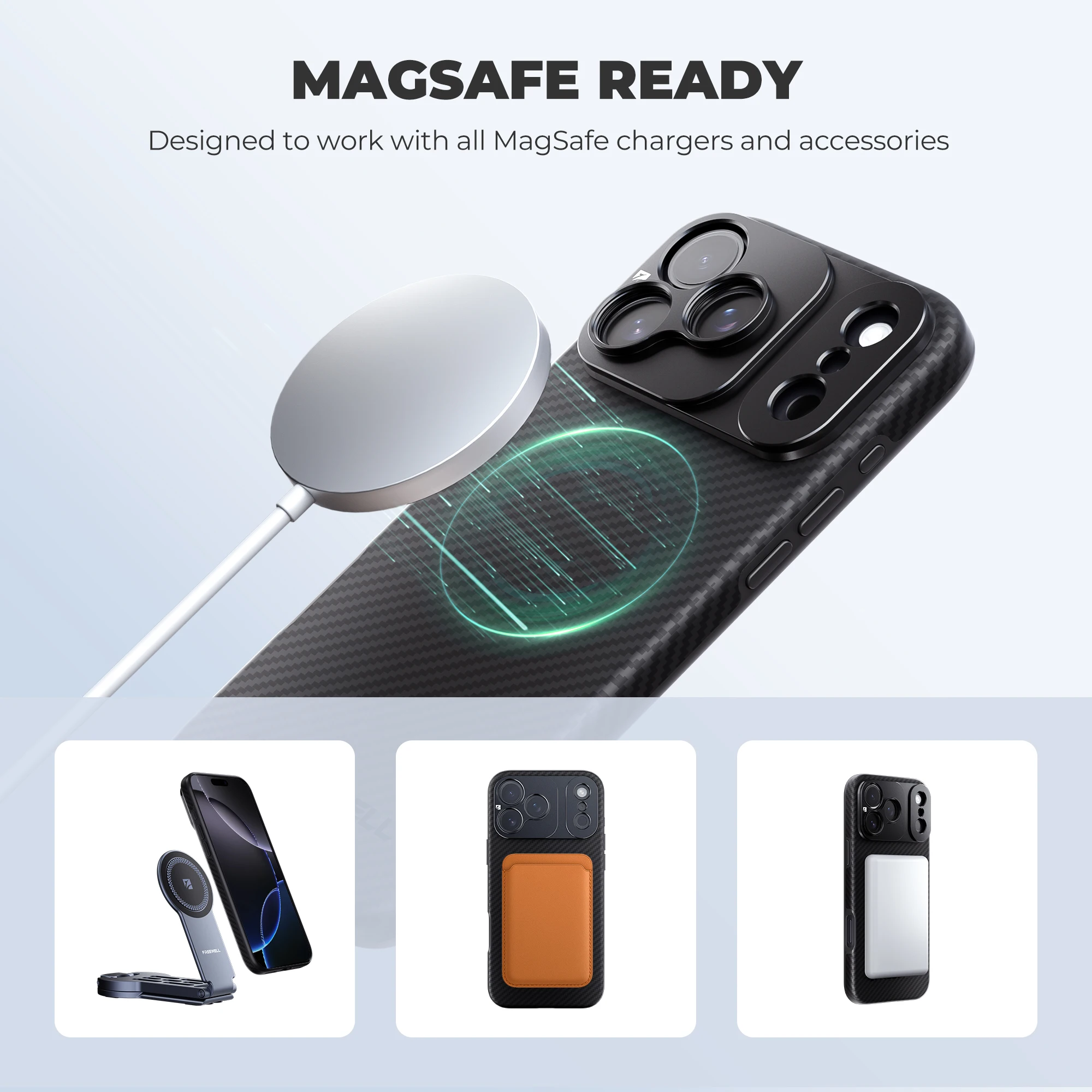 مجموعة التصوير الفوتوغرافي المحمولة Freewell Pro 1.33x عدسة بلون ذهبي ومرشح VND 1-5 ND متوافق مع iPhone 16/15/14/13 Pro & Pro Max