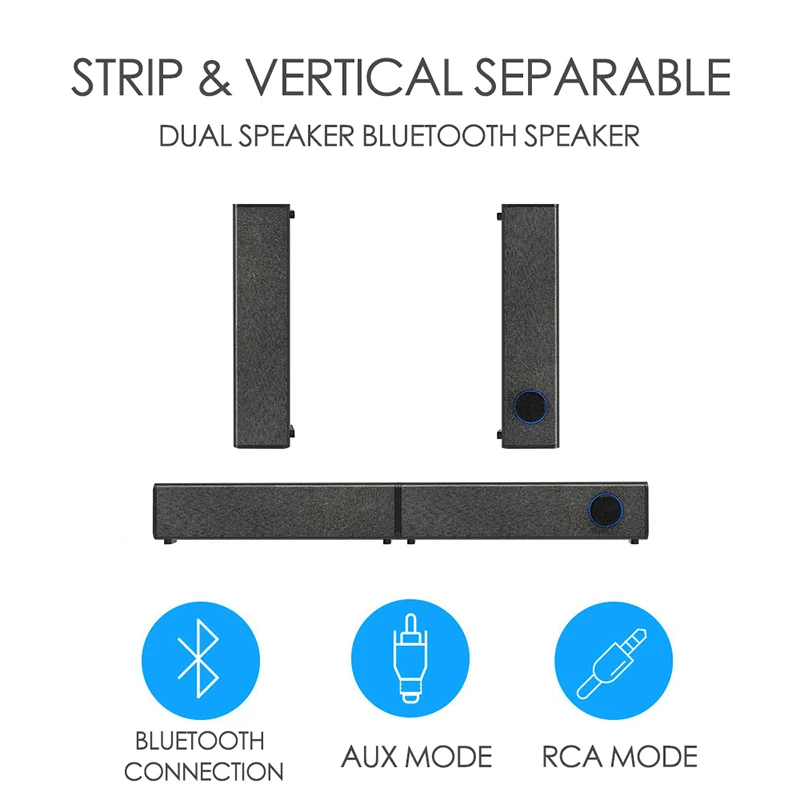 Wireless Bluetooth Sound Bar Slim Speaker Home Theatre System Sound Bar with Subwoofer Aux TV Soundbar Speaker Enter Sound Bars