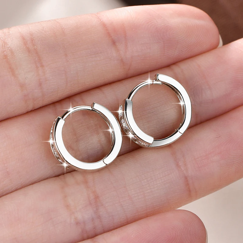 Lnngy zertifizierte 2,5 mm Moissanit-Ohrringe, 14 Karat Gold gefüllte Creolen für Damen, temperamentvoll, vielseitig, Damenschmuck, Geschenk – Detail 11
