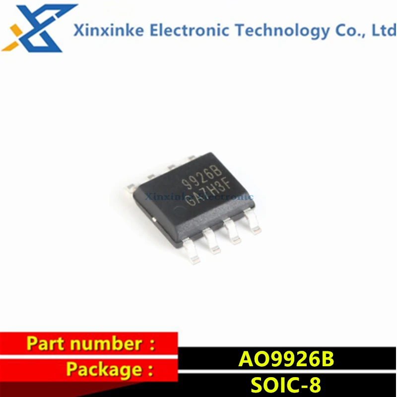 10PCS AO9926B Marking：9926B SOIC-8 20V/7.6A Dual N-Channel Field Effect Transistor MOSFET
