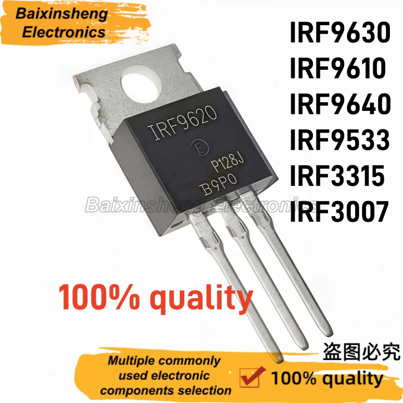 10PCS NEW IRF9630 IRF9610 IRF9640 IRF9533 IRF3315 IRF3007 TO-220 N/P Channel Power MOSFET Transistor High Voltage