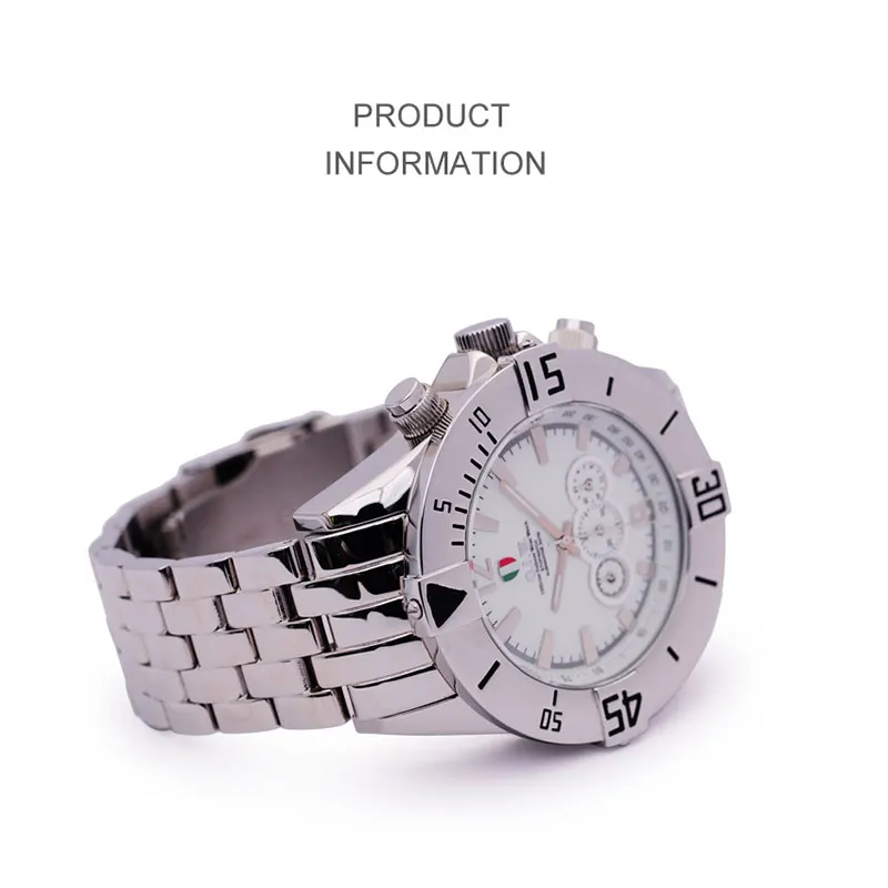 

316 Stainless Steel Case Water Resistant Luminous Pressure Measure Quartz Watch Chronograph Wrist Watches