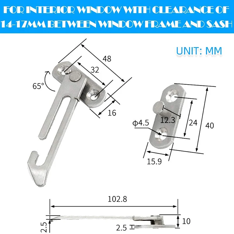 T21C 2 uds cerraduras de limitador de ventana ganchos de limitador de ventana cerraduras de límite de ventana cerraduras de seguridad limitador de bloqueo para niños