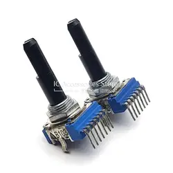 3PCS RK14 Type 7 Pin B10K Vertical Dual B103 Audio Volume Mixer Rotary Potentiometer D Shaft Length 28MM