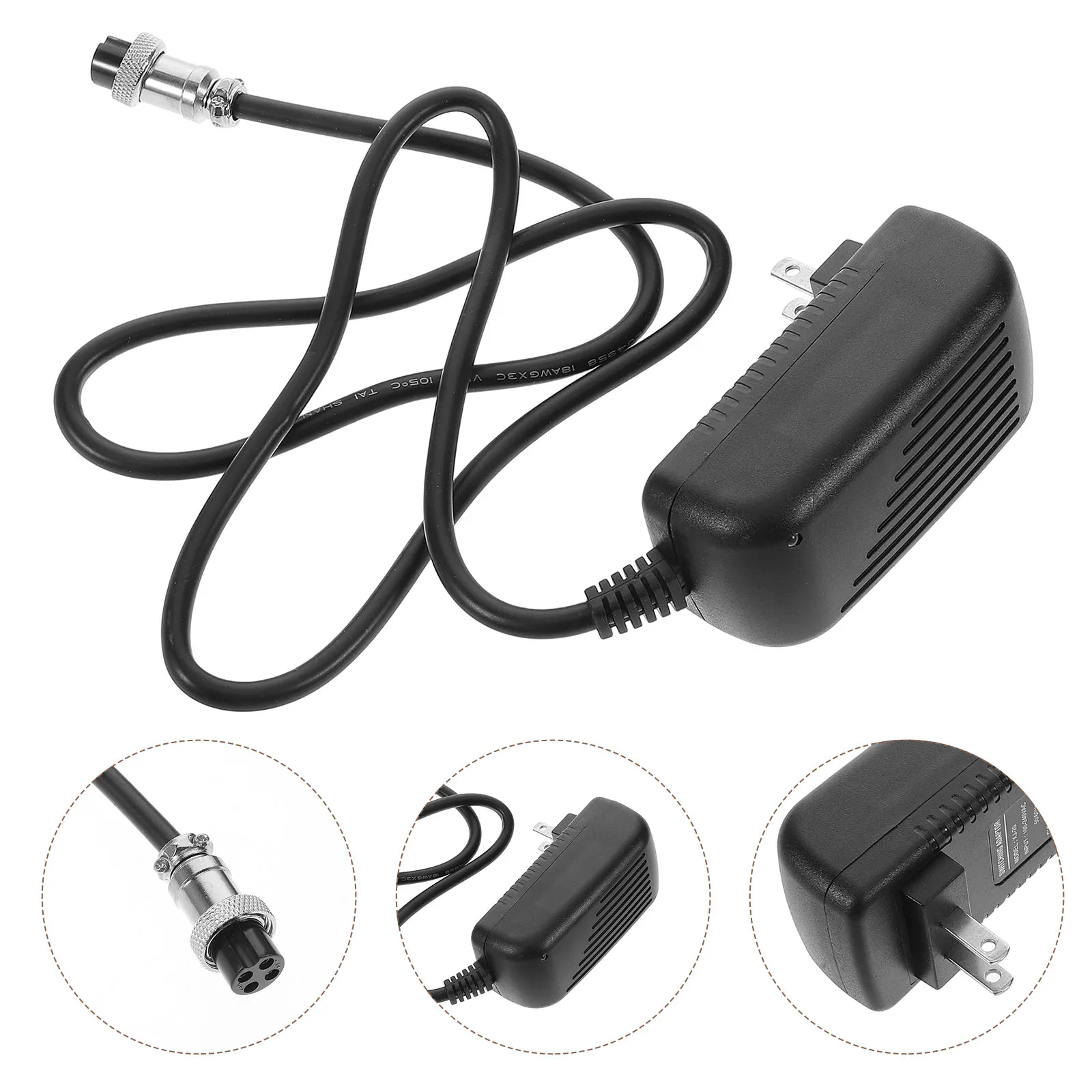 

Mixer Adapter 4-Pin Connector Us Plug Stable Durable Abs Material Efficient Supply Sound Mixing Equipment Professional Use