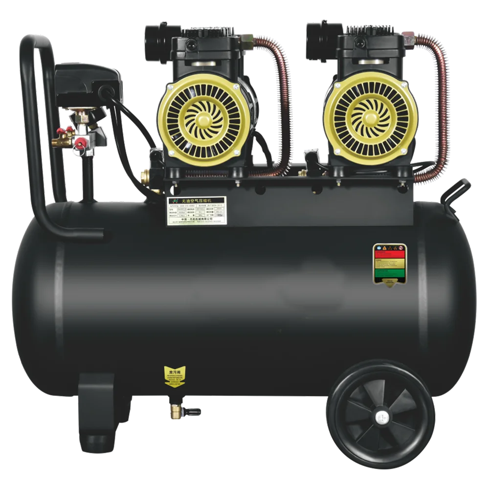 Professional 1400W High Power Silent Oil-Free Air Compressor OEM Customizable Low Noise 55L Tank 154L/min for Home Garage
