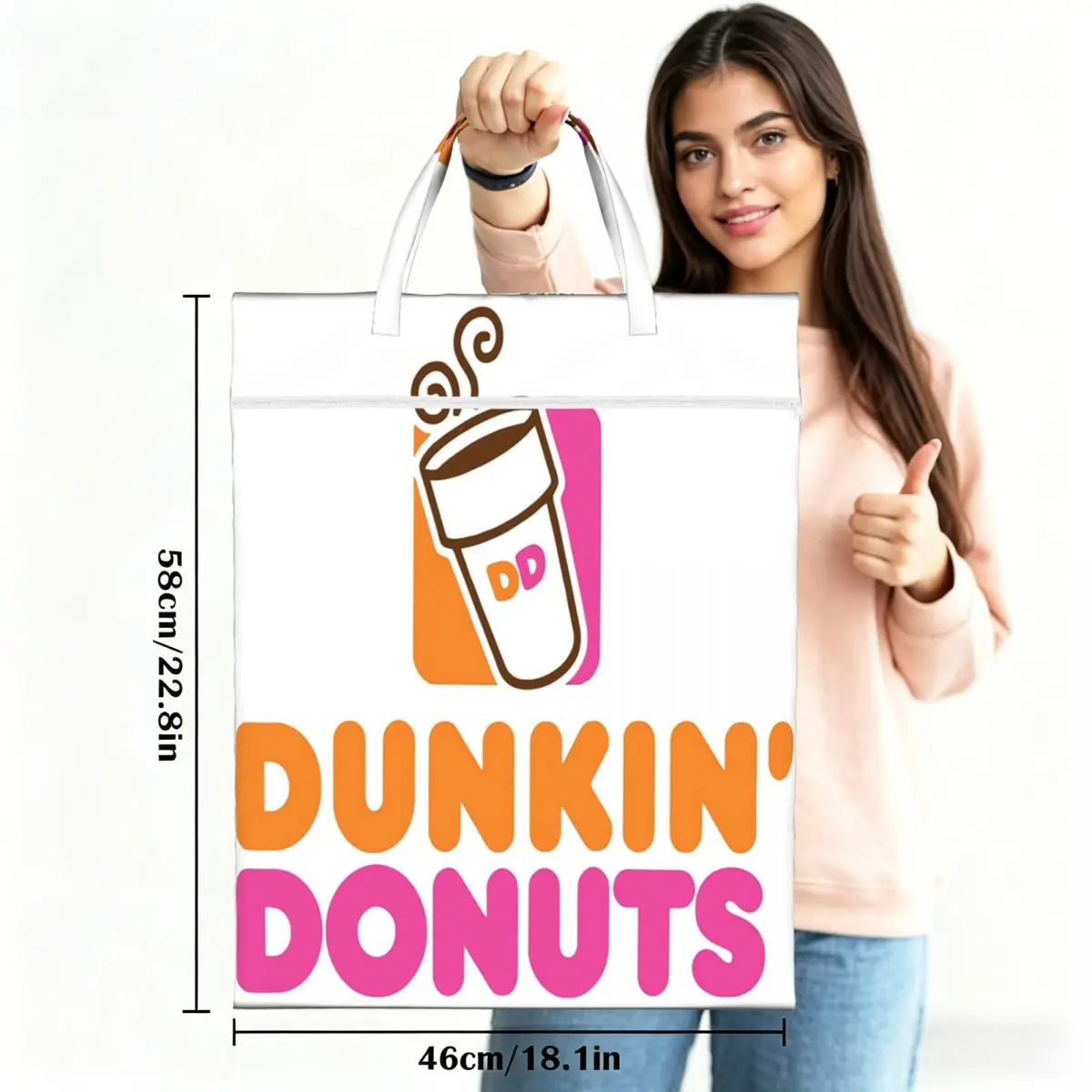 Dunkin Donuts Laundry Collector Foldable Laundry Basket Large Storage Washing Basket Home Organizer view 3