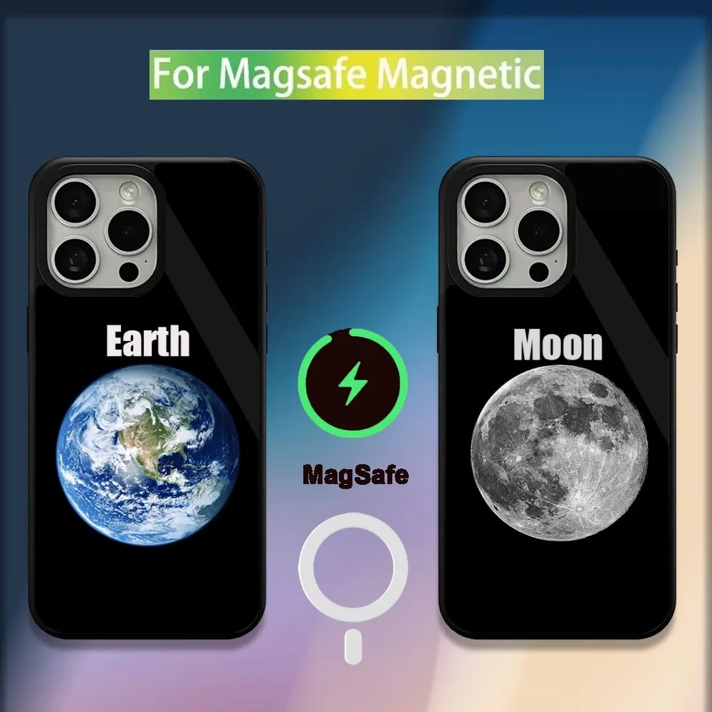 Mars Earth Moon Planet Phone Case For iPhone 16,15,14,13,12,11,Plus,Pro,Max,Mini Magsafe Magnetic Wireless Charging