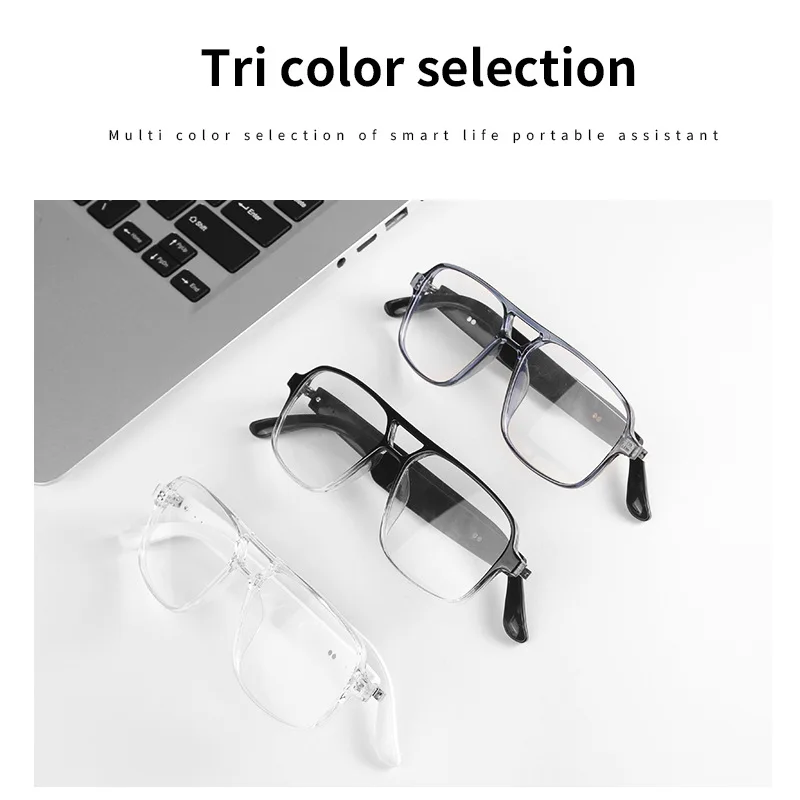 Ai assistente inteligente wearable fone de ouvido controle toque tradução óculos música estéreo bt5.4 óculos inteligentes para homem óculos de sol