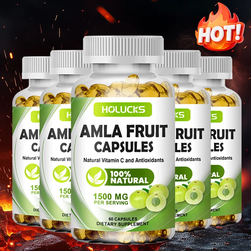 

Organic Amla Fruit Capsules, Rich Vitamin C & Antioxidants, Supports Eye Brain Health, Detox & Natural Vitality for Men Women
